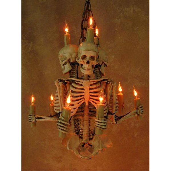 Wonderdesconcierto Three Harvey Jr. Skeletons Holding Candles WO1912148